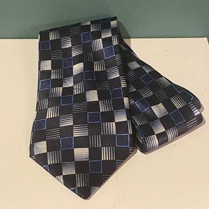 Lanvin Paris 100% Silk Neck Tie Geometric